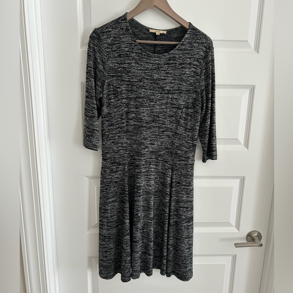 Lark and Ro Knit Dress Gray Black Size M